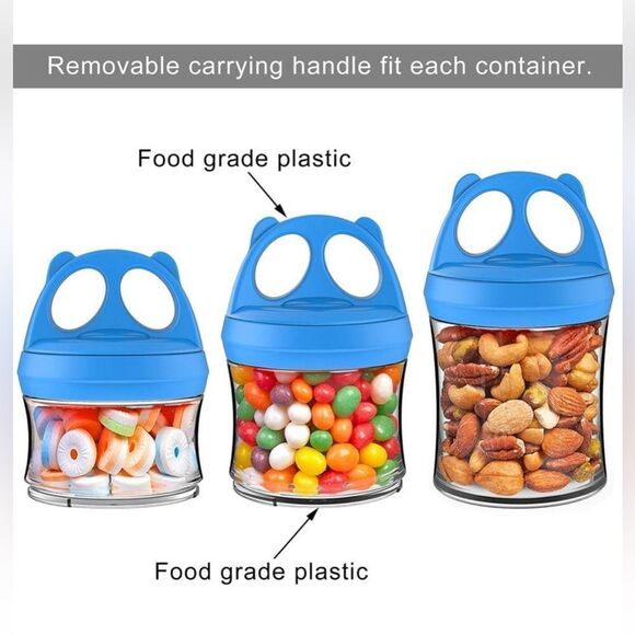 BeneLabel Snack Jars 3-Piece Twist Lock Stackable Containers - Picture 5 of 7